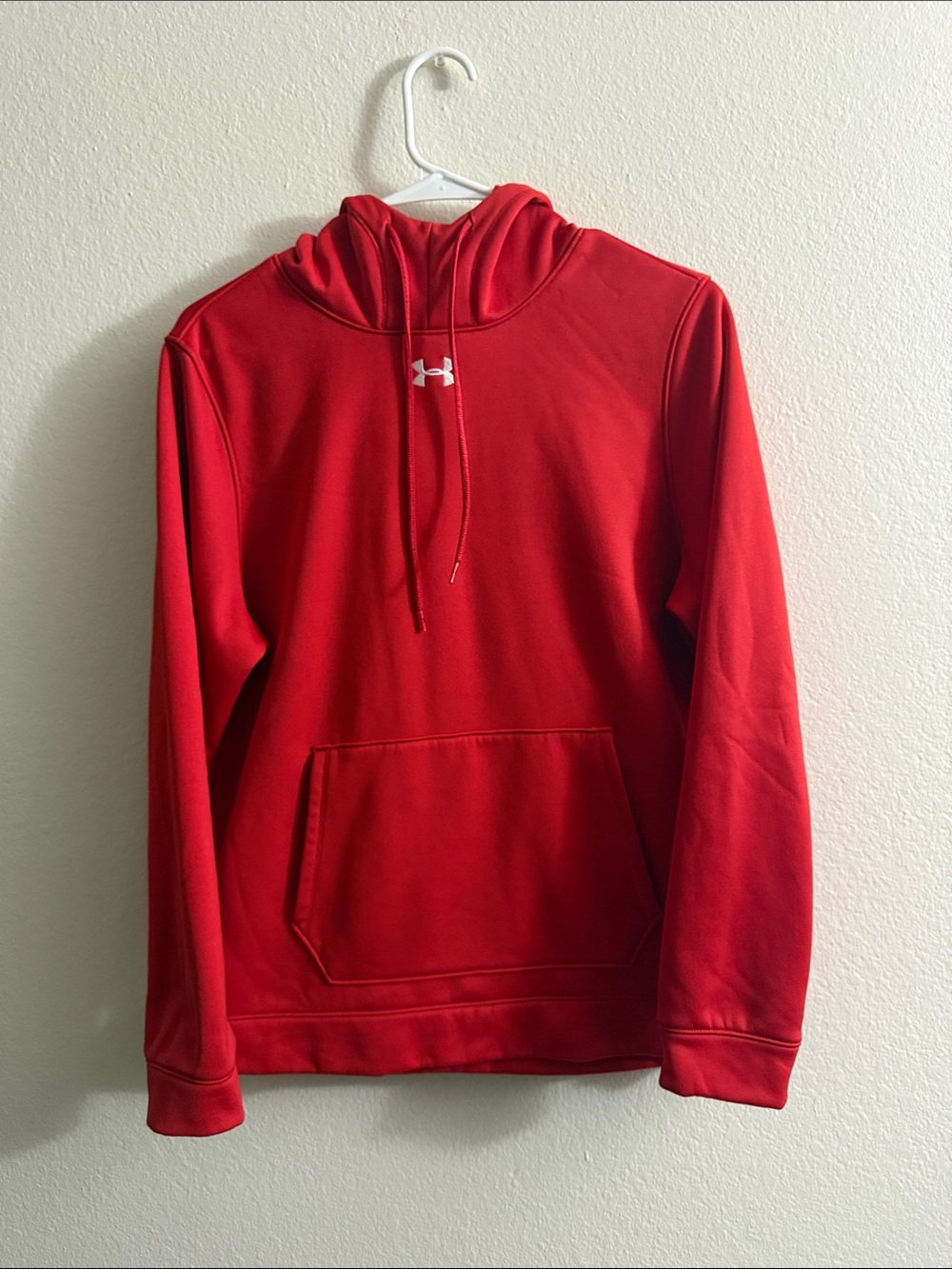 Under Armour Red Men's Pullover Hoodie with Front Pocket